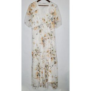 Baltic Born Floral Maxi Dress - Cream and Tan